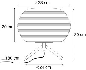 Design tafellamp zwart 33 cm met opaal glas - Hero Design E27 rond Binnenverlichting Lamp