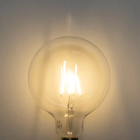 Set van 5 E27 dimbare LED spiraal filament G125 5W 450 lm 2700K