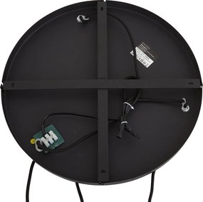 Japandi hanglamp zwart met witte linnen kap 3-lichts - Rieu