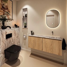 Mondiaz Ture DLux toiletmeubel 120cm washed oak met wastafel glace rechts zonder kraangat