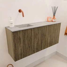 Mondiaz Joya DLux 90cm toiletmeubel dusk met wastafel faye links zonder kraangat glace
