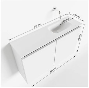 Mondiaz Ture 80cm toiletmeubel army met wastafel urban rechts 1 kraangat