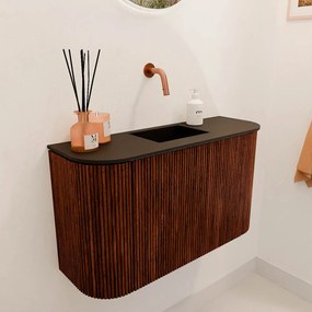 Mondiaz Joya 75cm toiletmeubel ronding links/rechts ruby met wastafel faye midden zonder kraangat urban