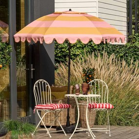 Edelman Jessy stokparasol streep geel - Ø197 x 238 cm