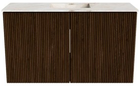 Mondiaz Joya DLux 70cm toiletmeubel walnut met wastafel faye midden 1 kraangat frappe
