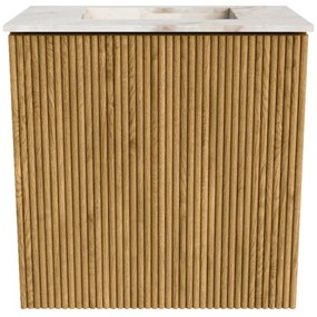 Mondiaz Joya DLux 40cm toiletmeubel oak met wastafel faye midden zonder kraangat frappe