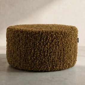 Ronde Hocker Teddy Mosterd 60 Cm