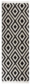 vidaXL Buitenkleed platgeweven 80x250 cm zwart en beige