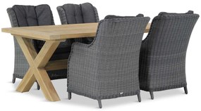 Tuinset 4 personen 200 cm Wicker Zwart Garden Collections Buckingham/Oregon