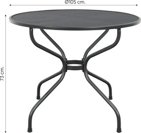 Strekmetaal ronde bistrotafel Ø90 cm. - Antraciet