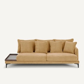Halve bank met tafelblad van stoned fluweel, MODERNISTE