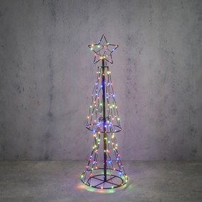 Kerst vloerlamp zwart boom 150cm incl. LED RGB met timer IP44 - Ugoku