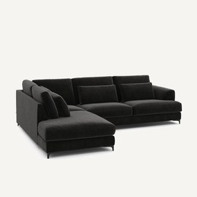 Hoekslaapbank links fluweel chenille, Marsile