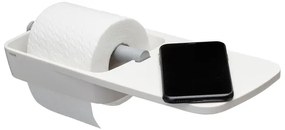 Tiger Tess Toiletrolhouder - met planchet - zelfklevend/boren - wit/lichtgrijs 1329120146