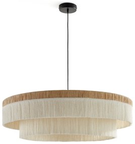 Hanglamp in raffia met franjesØ86 cm, Kavi.