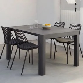 Arnadine Rechthoekige Tafelset (140x100 Cm) En 4 Maeba Eetkamerstoelen Grijs – Grafiet - Sklum