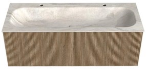 Mondiaz Kurve-dlux 120cm badmeubel dusk met 1 lade en wastafel big large midden 2 kraangaten ostra