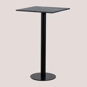 Vierkante Hoge Barkruktafel 60x60 Cm In Rocher Marmer Groen Marmer Big Flower & Zwart - Sklum