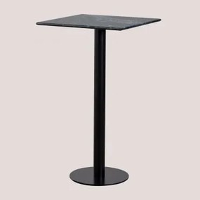 Vierkante Hoge Barkruktafel 60x60 Cm In Rocher Marmer Groen Marmer & Zwart - Sklum