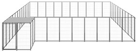 vidaXL Hondenkennel 31,46 m² staal zwart