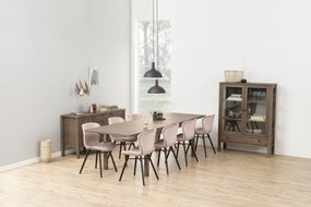 stoel BALTEA velours oud-roze / poten zwart - modern voor woonkamer / eetkamer