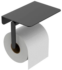 Mueller Hilton toiletrolhouder met planchet mat zwart