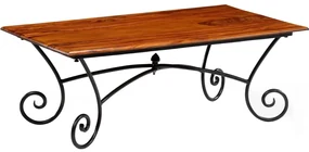 vidaXL Salontafel met gekrulde poten 110x60x39 cm massief sheeshamhout