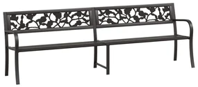 vidaXL Tuinbank dubbel 246 cm staal zwart