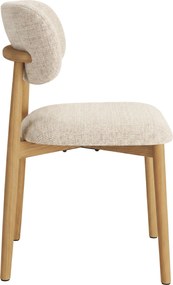 AVLO Beige (stof Juto 4)/gelakt eiken frame – HOUTEN STOEL VOOR WOONKAMER, EETKAMER, KEUKEN RETRO