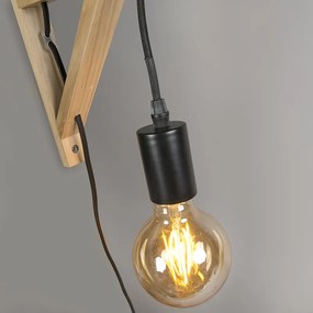 Wandlamp hout met zwart - Galgje