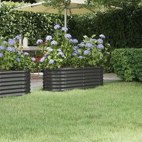 vidaXL Plantenbak 114x40x36 cm gepoedercoat staal antracietkleurig