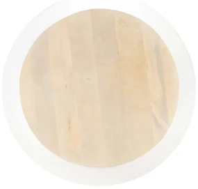 vidaXL Salontafel 68x68x30 cm massief mangohout wit