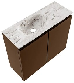 Mondiaz Ture DLux toiletmeubel 60cm rust met wastafel glace links zonder kraangat