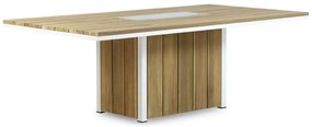 Tuinset 6 personen 220 cm Kunststof /Aluminium/teak Wit Lifestyle Garden Furniture Salina/Los