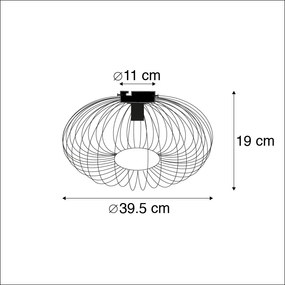 Smart ronde plafondlamp roestbruin incl. Wifi A60 - Johanna Design E27 Binnenverlichting Lamp