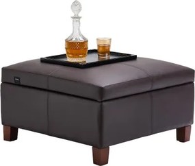 VEVOR Vierkante leren poef met opbergruimte, gestoffeerde salontafel met gecapitonneerde knopen en opklapbaar ontwerp, PU-leer met spons met hoge dichtheid voor woonkamer/slaapkamer donkerbruin