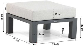 Hoek loungeset 5 personen Aluminium Grijs  Lifestyle Garden Furniture Luca
