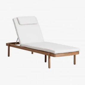 Set Van 2 Verstelbare Ligstoelen Van Acaciahout Met Kussen Aderyn Acacia Bruin - Sklum