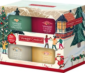 Yankee Candle Apres Ski Christmas Classics - 4 Filled Votive Gift Set - Holiday Winterfest + Santa on Skis + Vanilla Flurries + Slopeside Spritz - 4x37g