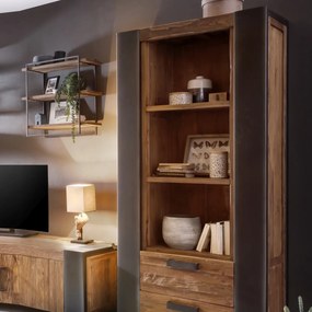 Wandrek Van Hout En Metaal 60x60 Cm - 60x22x60cm.