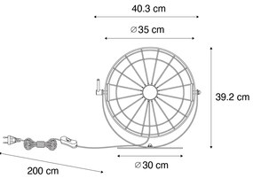 Industriële tafellamp zwart verstelbaar - Hanze