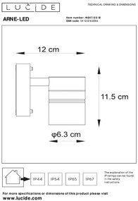 Lucide Arne-LED wandspot 5W 12x12cm chroom mat