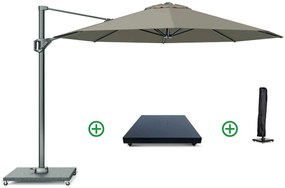 Zweefparasol  Ø3m T1 (incl. voet + hoes) taupe Taupe-naturel-bruin Platinum Voyager