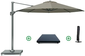 Zweefparasol Ø3m T1 (incl. voet + hoes) taupe Taupe-naturel-bruin Platinum Voyager