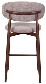 Barkruk Met Rugleuning Walnoot Beige