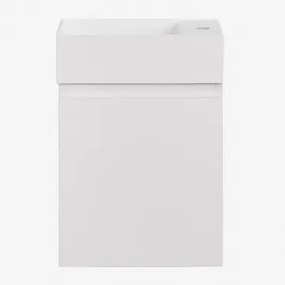 Abigail Zwevend Houten Badkamermeubelset Met Geïntegreerde Wastafel Mat Wit - Sklum