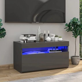 vidaXL Tv-meubel met LED-verlichting 75x35x40 cm hoogglans grijs