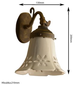 Sapho Vintage Marsala wandlamp E14 40W brons