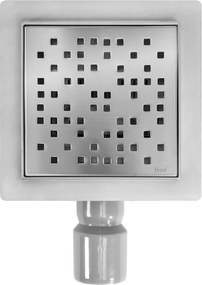 Lineaire afvoer REA DOTS Brush Steel 15x15