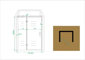 Mueller Swipe 2-delige douchedeur 80x200cm Anti-kalk